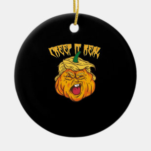 Crazy Halloween Pumpkin Trumpkin Costume Ceramic Tree Decoration