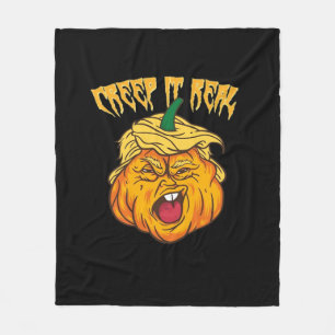 Crazy Halloween Pumpkin Trumpkin Costume Fleece Blanket