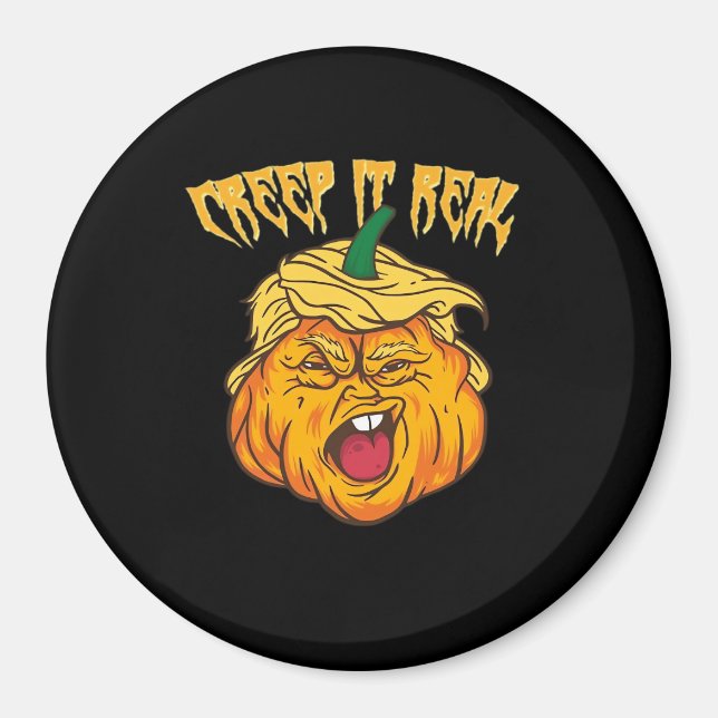 Crazy Halloween Pumpkin Trumpkin Costume Magnet (Front)