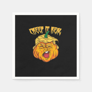 Crazy Halloween Pumpkin Trumpkin Costume Napkin