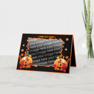 Crazy Halloween Pumpkins (photo frame) Card