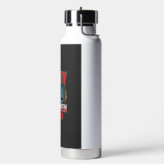 Crazy Halloween Witch Flying Broom Horror Design Water Bottle