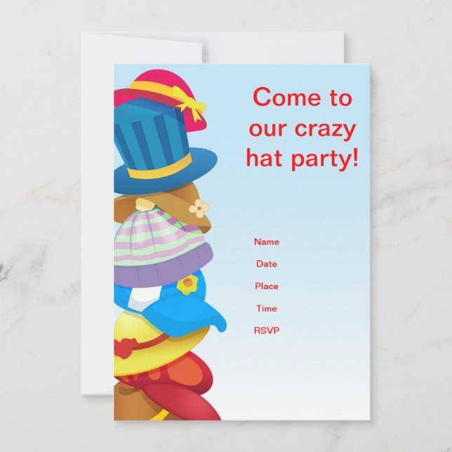 Crazy hat party invitation (Front)