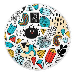 Crazy head ceramic knob