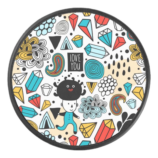 Crazy head hockey puck (Front)