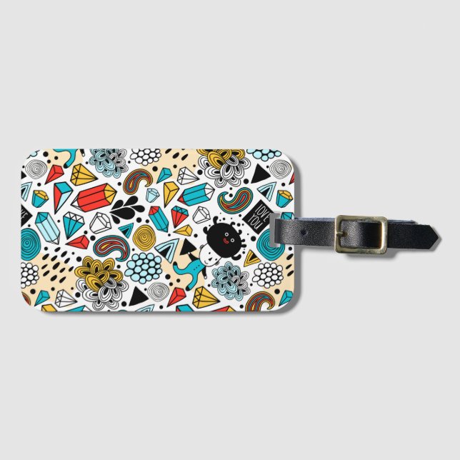 Crazy head luggage tag (Front Horizontal)