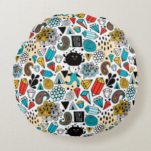 Crazy head round cushion