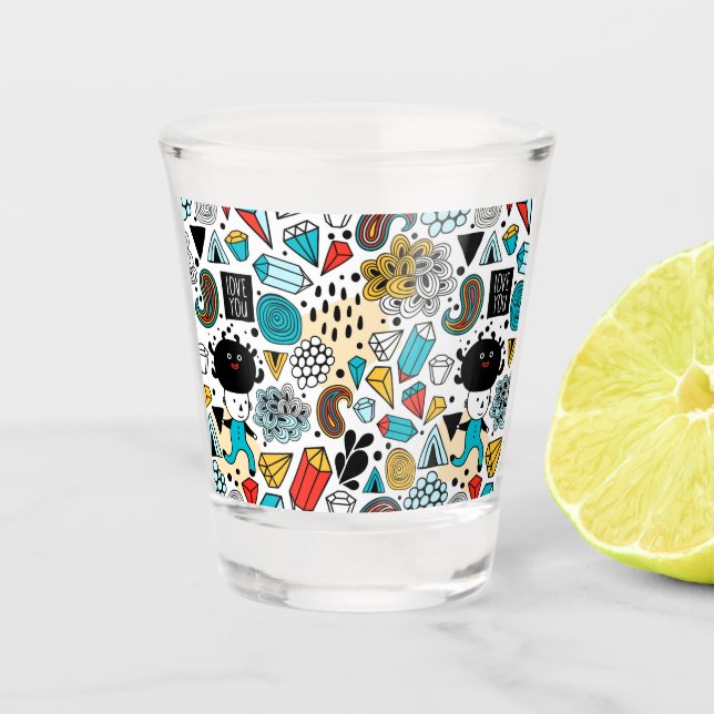 Crazy head shot glass (Front)