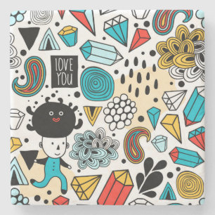 Crazy head stone coaster