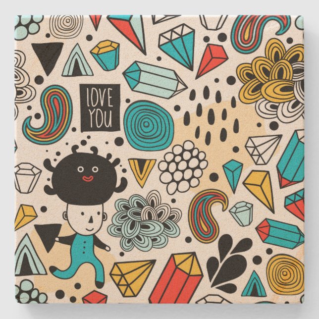 Crazy head stone coaster (Front)