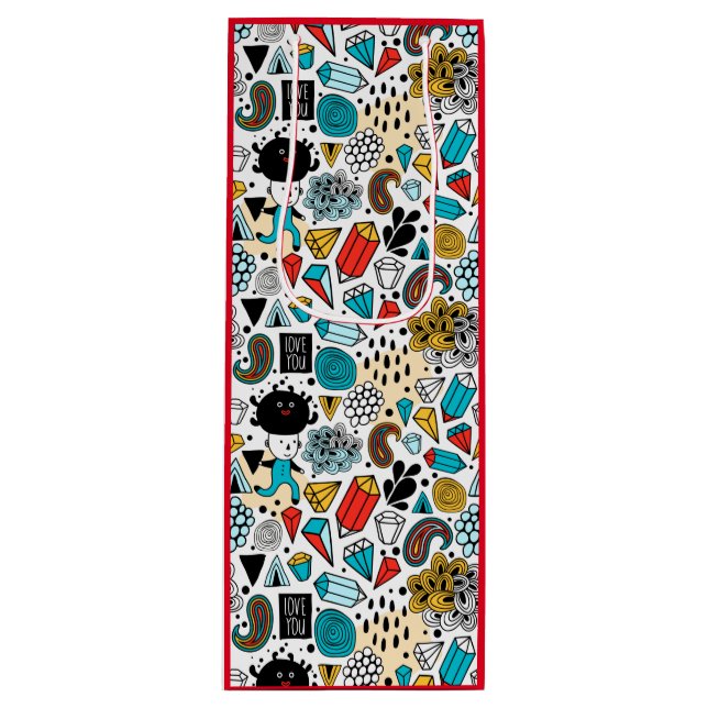 Crazy head wine gift bag (Front)