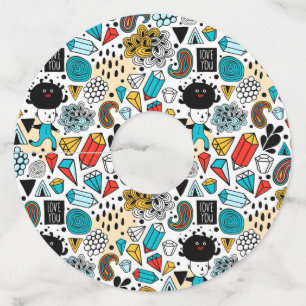 Crazy head wine glass tag