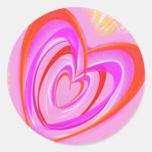 Crazy Heart by pwrflwr Classic Round Sticker