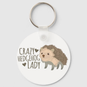 crazy hedgehog lady key ring