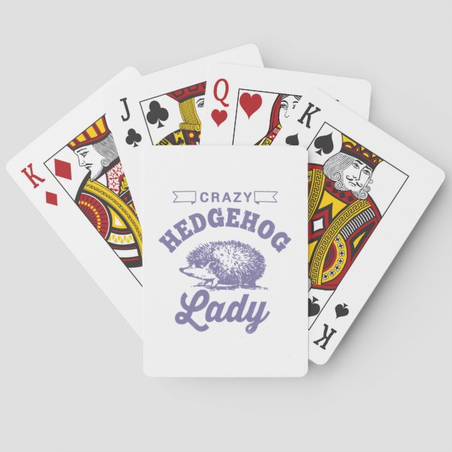 Crazy Hedgehog Lady Playing Cards (Back)