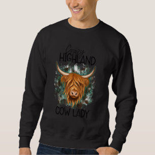 Crazy Highland Cow Lady Highland Cow For Women Sweatshirt