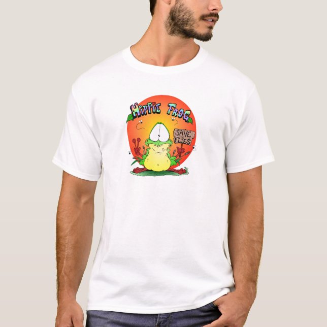 Crazy Hippie Frog T-Shirt (Front)
