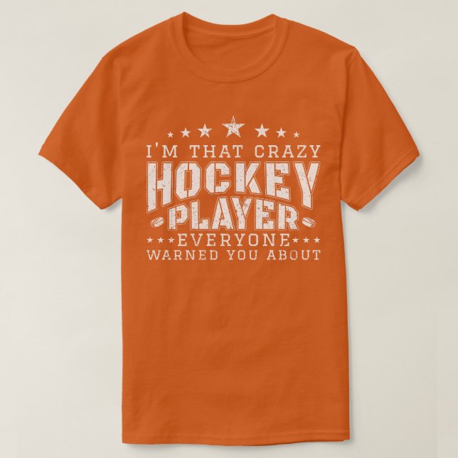 Crazy Hockey Player  T-Shirt (Design Front)