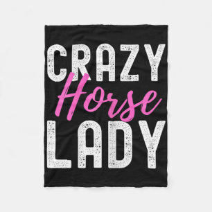 Crazy Horse Lady Horse Lover Tee For Women Horseba Fleece Blanket