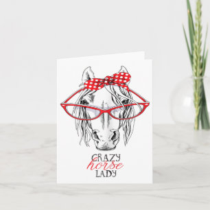 Crazy Horse Lady Horse Lover Women Bandanna Horseb Card