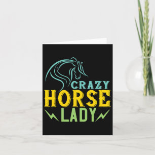 Crazy Horse Lady Horse Lover Women Horseback Ridin Card