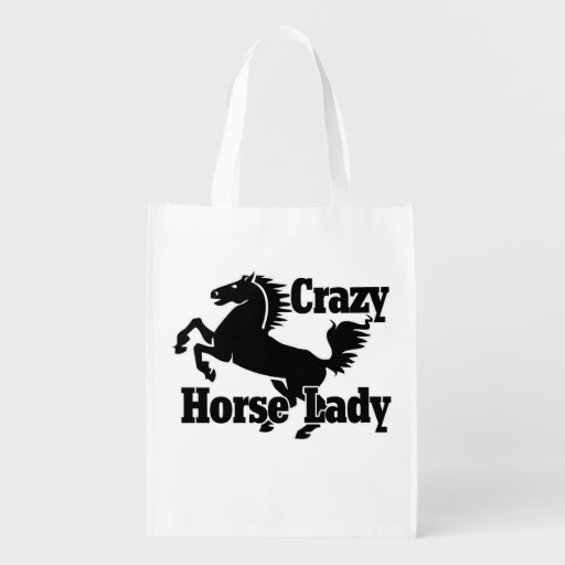 Image of Crazy Horse Lady Reusable Grocery Bag