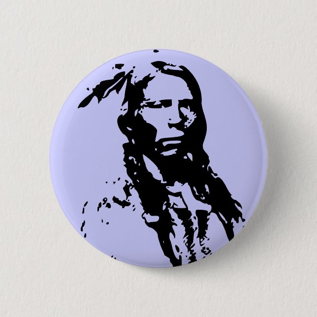 Crazy Horse Native American 6 Cm Round Badge (Front)