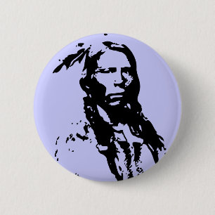 Crazy Horse Native American 6 Cm Round Badge