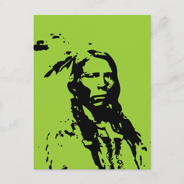 Crazy Horse Native American Postcard (Front)