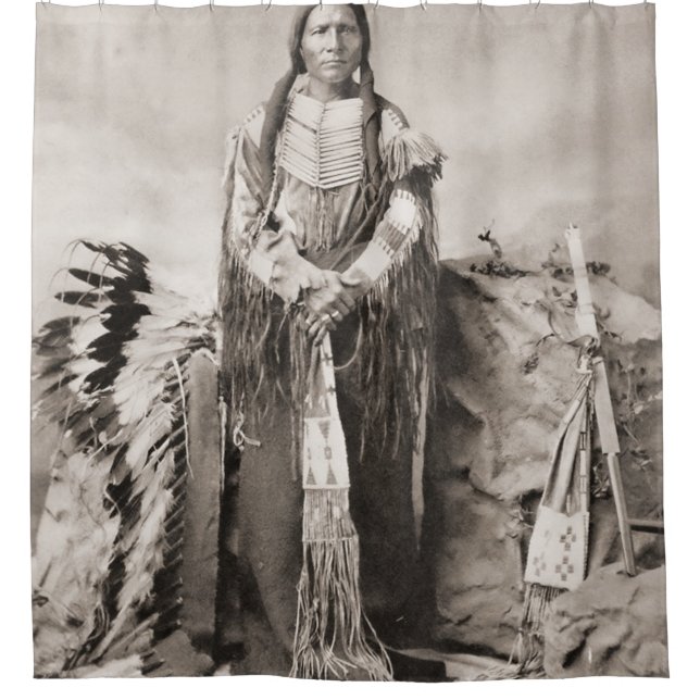 Crazy Horse Portrait Shower Curtain (Front)