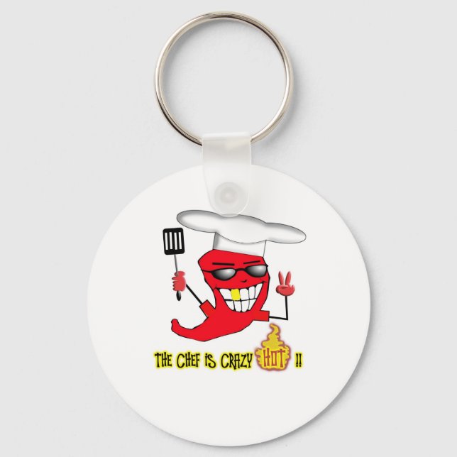 Crazy Hot Chef Key Ring (Front)