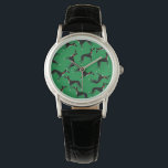 Crazy Hounds Watch<br><div class="desc">Black greyhound pattern on a green background</div>