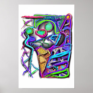 crazy ice cream cone 1 poster