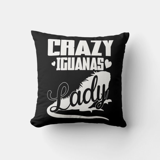 Crazy Iguana Lady Cushion (Front)