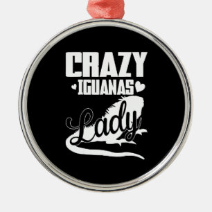 Crazy Iguana Lady Metal Tree Decoration