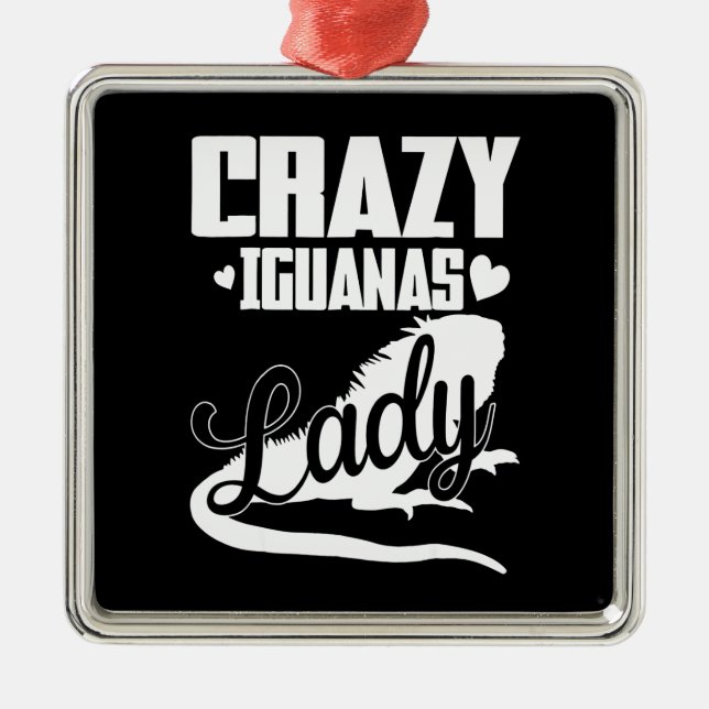 Crazy Iguana Lady Metal Tree Decoration (Front)