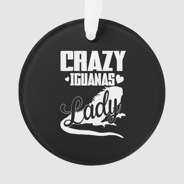 Crazy Iguana Lady Ornament (Front)