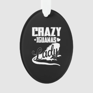 Crazy Iguana Lady Ornament