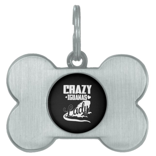 Crazy Iguana Lady Pet ID Tag (Front)