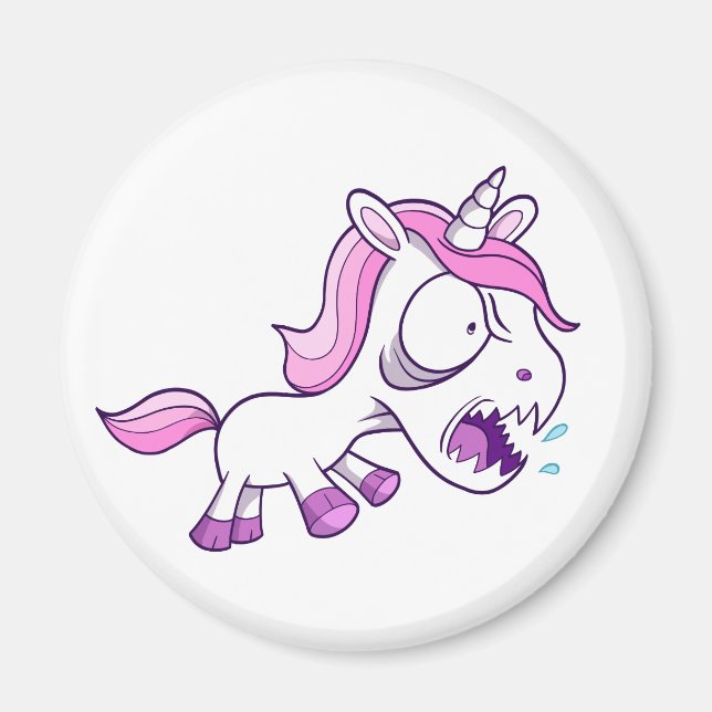 Crazy Insane Little Unicorn Magnet (Front)