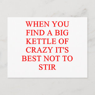 crazy insne joke postcard