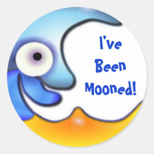 Crazy "I've Been Mooned" Cartoon Sticker