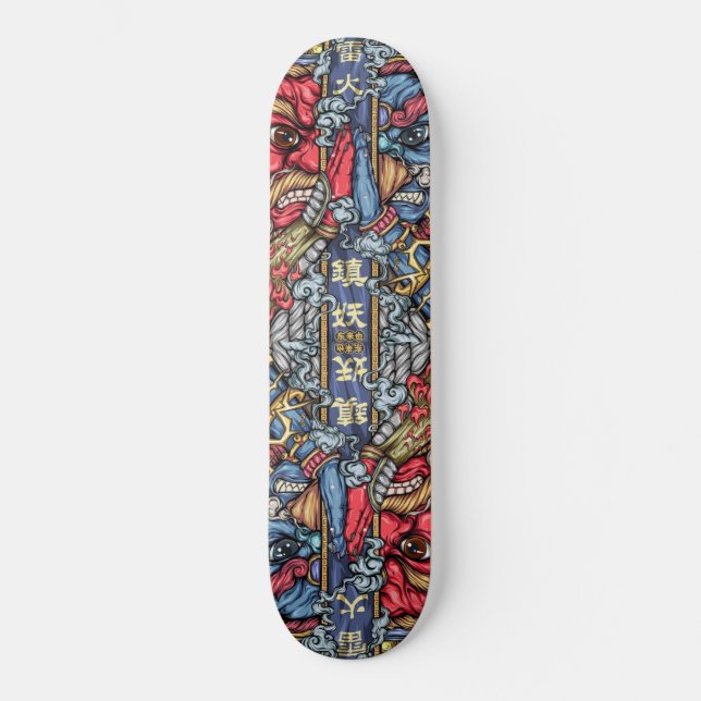 Crazy Japan Samurai Dragon Graffiti Skateboard (Front)