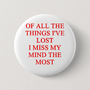 crazy joke 6 cm round badge
