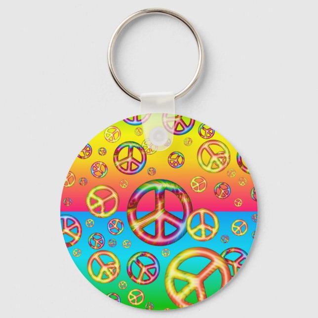 Crazy Kids Colors-PEACE OUT Key Ring (Front)