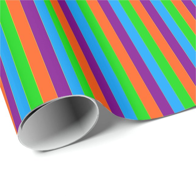 Crazy Kids Colours 06-Striped Gift Wrap (Roll Corner)
