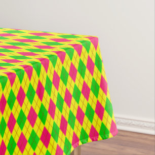 Crazy Kids Colours Argyle 6-52x70 COTTON TABLECLOT Tablecloth