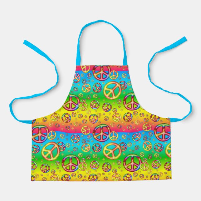 Crazy Kids Colours-PEACE OUT  Apron (Front)