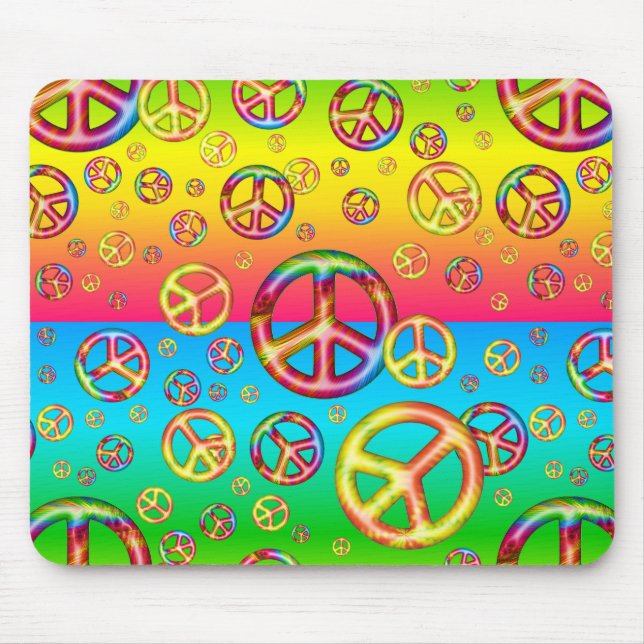 Crazy Kids Colours PEACE OUT-Computer Mousepad (Front)