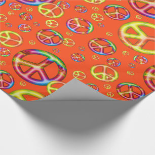 Crazy Kids Colours-PEACE OUT,Orange-Gift Wrap Wrapping Paper